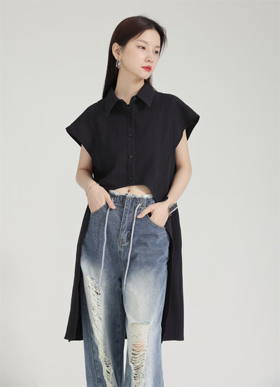 Cardigan Corto Irregular para Mujer - Manga Corta Versátil - Image 14