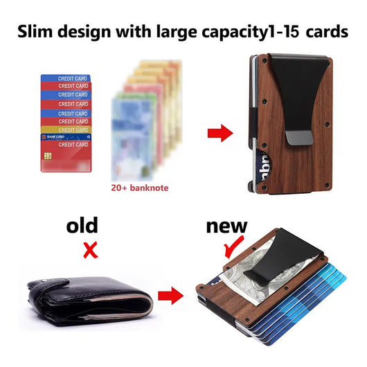 Billetera de Madera con Protección RFID y Funda de Tarjetas - Image 5