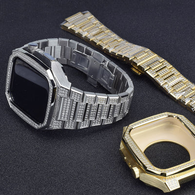 Funda Protectora para Reloj en Acero Inoxidable con Diamantes