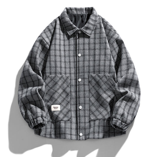 Chaqueta Camisa Tallas Grandes con Estampado Cuadros Bicolor - Image 2