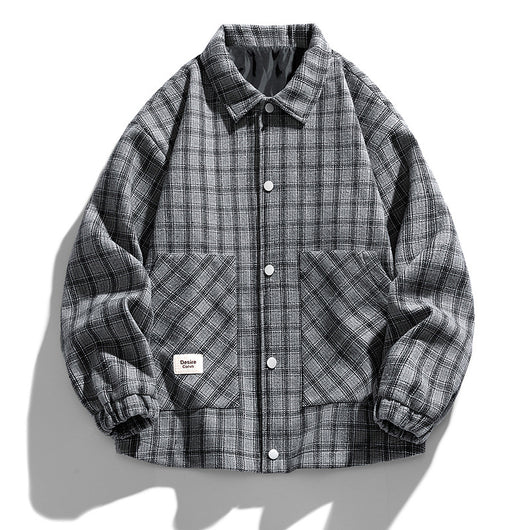 Chaqueta Camisa Tallas Grandes con Estampado Cuadros Bicolor - Image 2
