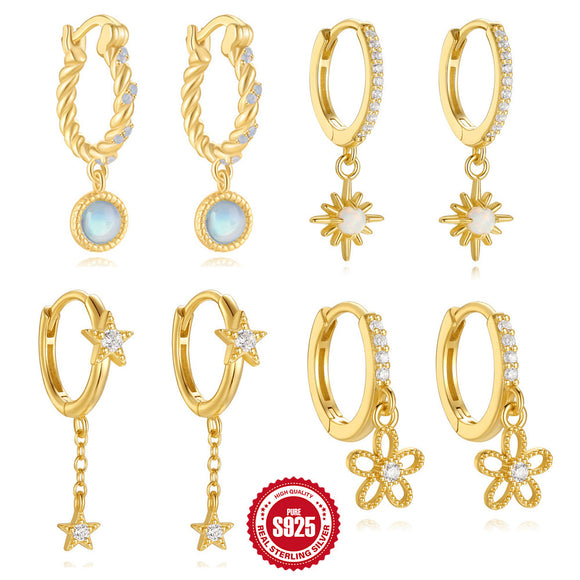 Aros de Plata Esterlina 925 Diseño Retorcido XINGX