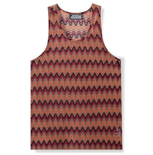 Chaleco Casual Retro para Hombre con Rayas de Contraste en Colores Degradados - Image 16