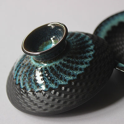 Gaiwan Tradicional Tianmu con Esmalte Cambiante - Cerámica Kung Fu Tea - Image 2