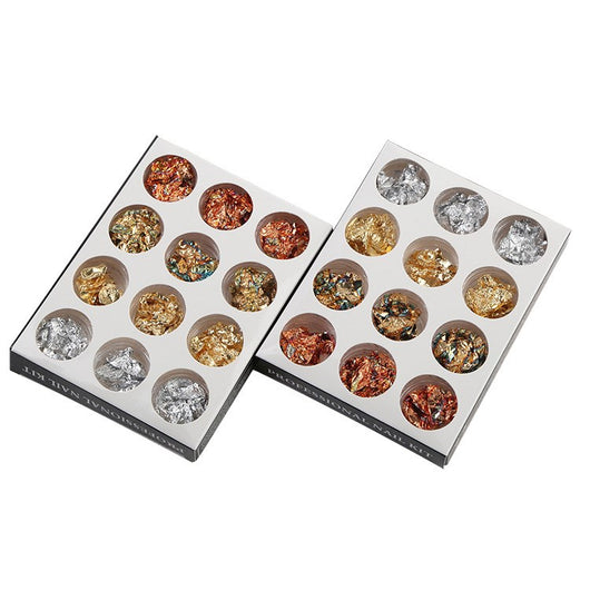 Set de Uñas con Papel Dorado Foil de Colores - Image 7