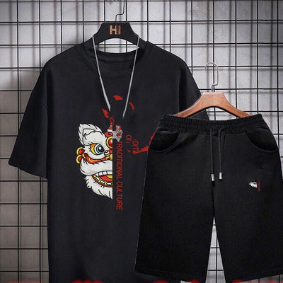 Conjunto Casual de Dos Piezas para Hombre: Playera y Shorts de Tendencia Coreana - Image 24