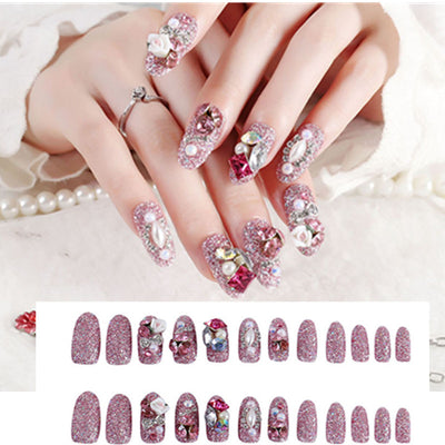 Uñas Postizas Decoradas con Lazo y Corona - Parches de Uñas Artísticas - Image 8