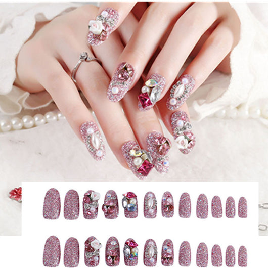 Uñas Postizas Decoradas con Lazo y Corona - Parches de Uñas Artísticas - Image 8