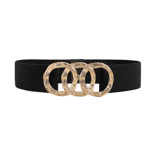 Cinturón Ancho Geométrico para Mujer con Hebilla Circular - Ideal para Trajes y Vestidos - Image 21