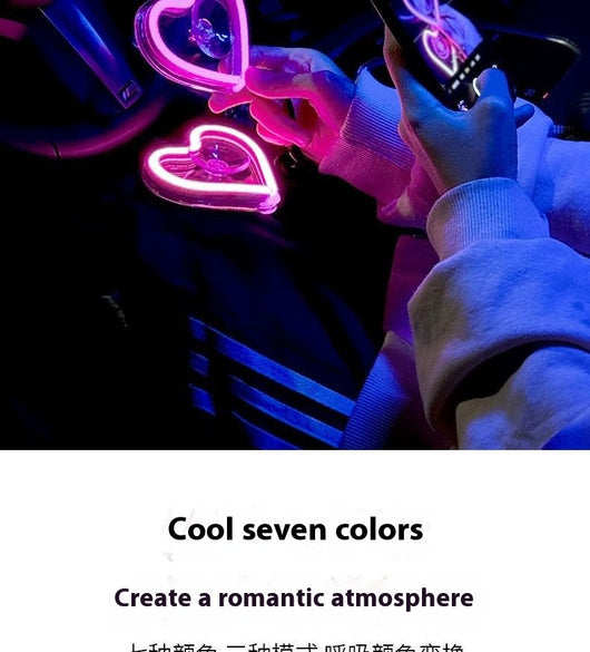 Luz Neón Triangular para Auto - Decoración Corazón LED - Image 11