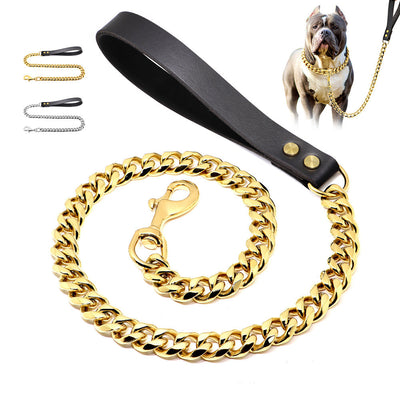 Correa para Perro de Acero Inoxidable Dorado 19mm - Resistente y Elegante - Image 9