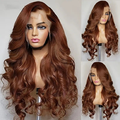 Peluca Ondulada Larga Castaña - Cabello Rizado Voluminoso - Image 8