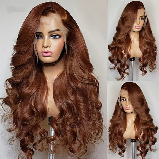 Peluca Ondulada Larga Castaña - Cabello Rizado Voluminoso - Image 8