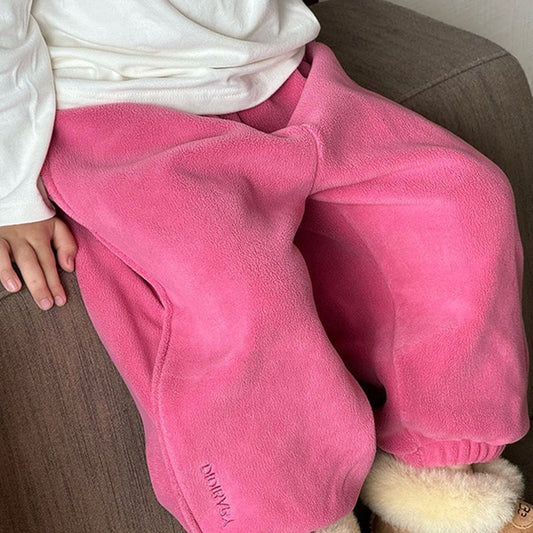 Pantalones de Buzo para Niñas Rojo Rosado - Otoño e Invierno