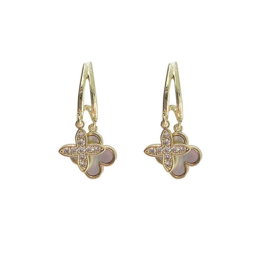 Aretes de Flor Madreperla Doble Capa - Elegancia Femenina - Image 2