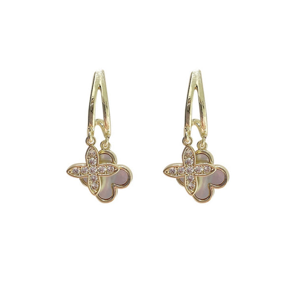 Aretes de Flor Madreperla Doble Capa - Elegancia Femenina - Image 2