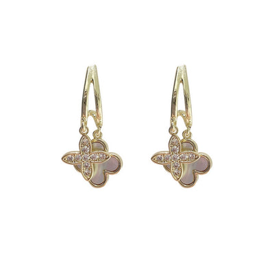 Aretes de Flor Madreperla Doble Capa - Elegancia Femenina - Image 2