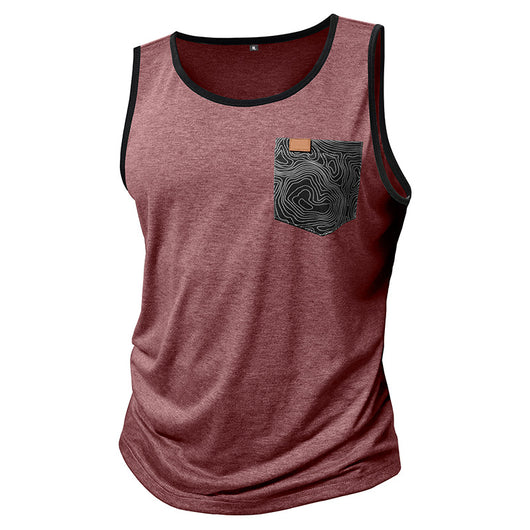 Camiseta Deportiva Suelta sin Mangas con Bolsillos y Estampado - Image 32