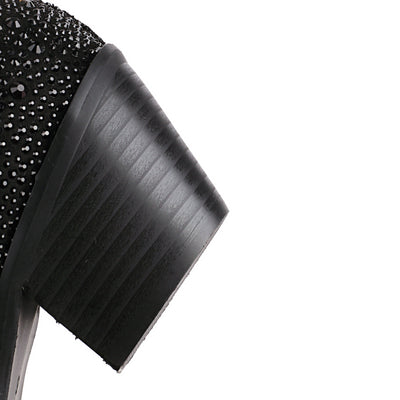 Botas Puntiagudas con Tacón Grueso y Detalles de Strass para Mujer - Image 11