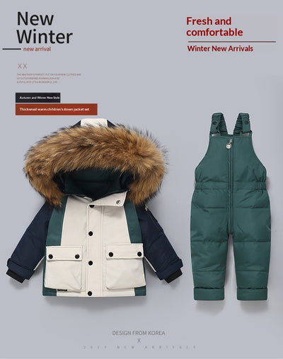 Conjunto Térmico Acolchado para Niños: Chaqueta y Pantalón Peto - Image 7