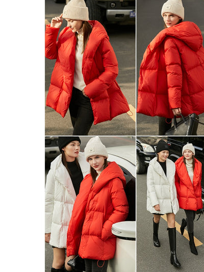 Chaqueta de Plumas de Pato Blanca con Capucha Ligera - Image 4