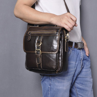 Bolso Crossbody de Cuero para Hombre - Versátil y Funcional - Image 14