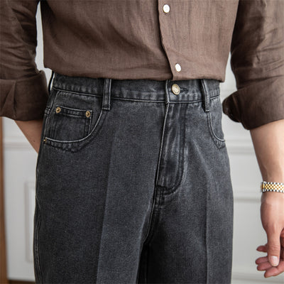 Pantalón Vaquero Cintura Alta Recto Estilo Japonés - Image 3