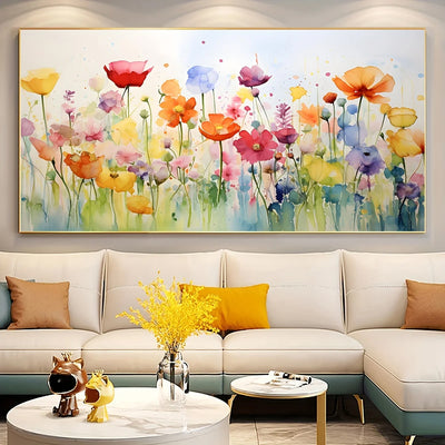 Cuadro de Flores Acuarela Pintado a Mano - Lienzo Decorativo para Sala y Comedor - Image 13