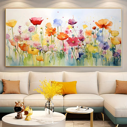 Cuadro de Flores Acuarela Pintado a Mano - Lienzo Decorativo para Sala y Comedor - Image 13
