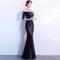 Vestido de Noche Elegante Host Catwalk Rombo Temperamento