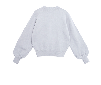 Cardigan Tejido Suave Azul Leche con Bordado - Abrigo Cálido para Mujer - Image 7