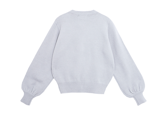 Cardigan Tejido Suave Azul Leche con Bordado - Abrigo Cálido para Mujer - Image 7