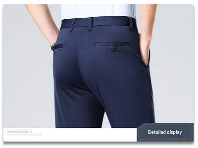 Pantalones Casuales Ejecutivos Slim Fit Ice Silk Antirruga para Hombre - Image 31