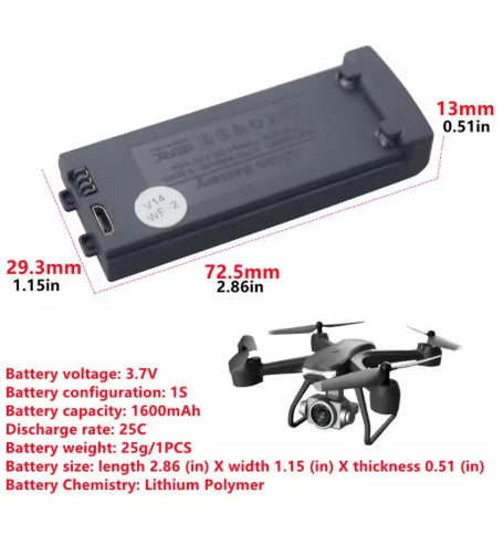 Batería de Repuesto para Dron 4 Ejes D-V14 con Control Remoto - Image 4