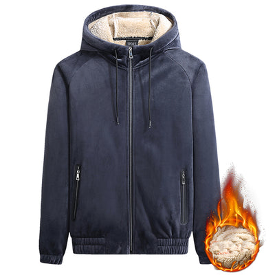 Cardigan con Capucha de Cachemir para Hombre Talla Grande - Abrigo Cálido de Terciopelo de Cordero - Image 6