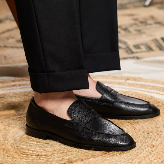 Mocasín Clásico Británico en Cuero Granulado Litchi para Hombre - Image 10
