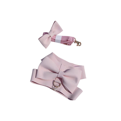 Arnés Pectoral para Mascotas con Correa de Cuerda Tejida y Moño Grande - Image 4