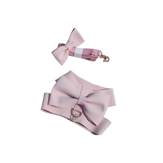 Arnés Pectoral para Mascotas con Correa de Cuerda Tejida y Moño Grande - Image 4