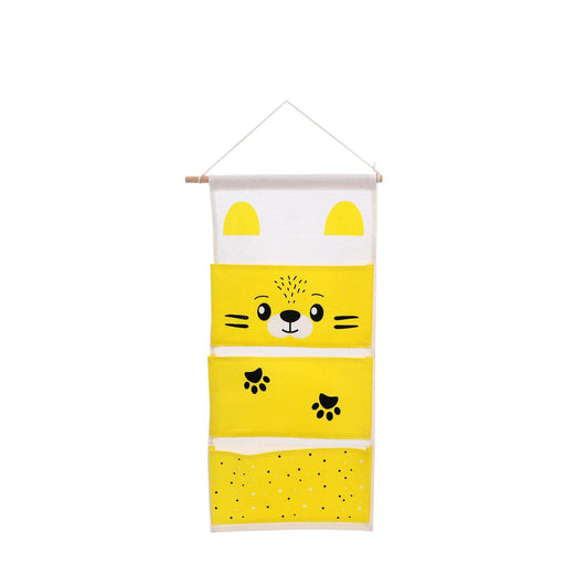 Bolsa Colgante de Algodón y Lino con Diseño Infantil - Organizador de Pared Multifuncional