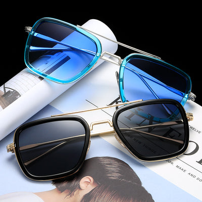 Gafas de Sol Cuadradas Metal para Hombre - Estilo Moderno Iron