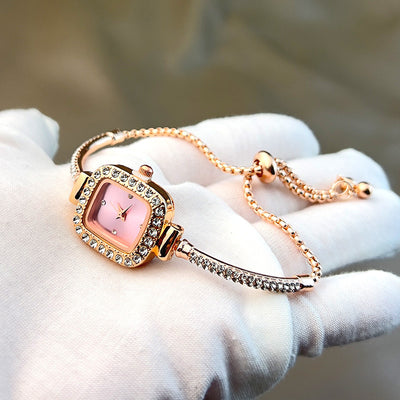 Reloj de Diamantes Cuadrado para Mujer de Moda