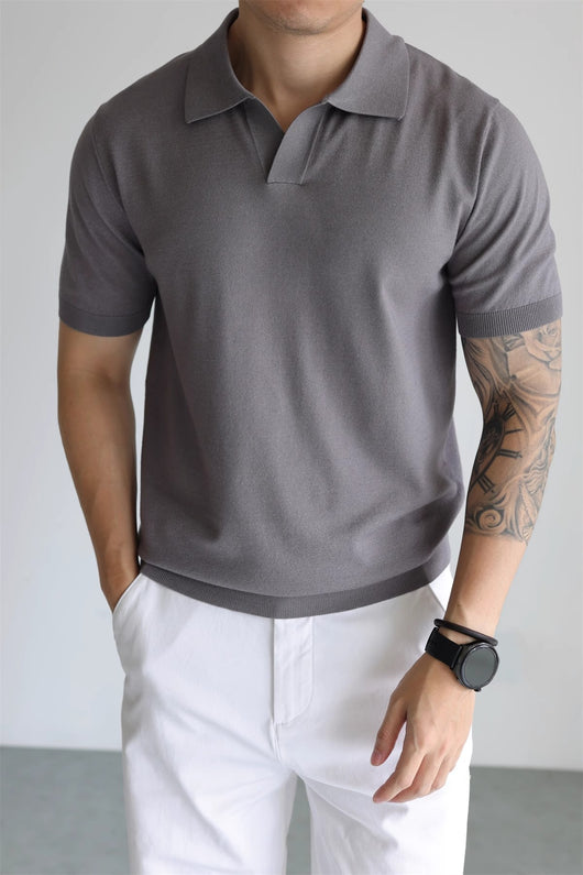 Suéter Tipo Polo de Seda Helada para Hombre - Diseño Sofisticado y Fresco - Image 23