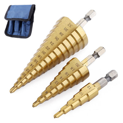 Set de 3 Brocas Escalonadas con Ranuras Rectas para Perforación Profesional - Image 9