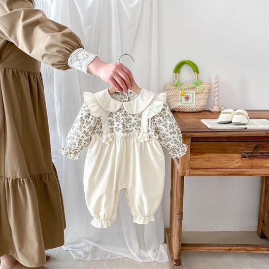 Enterizo Largo para Bebé Niña con Diseño de Dos Piezas y Tirantes - Image 4