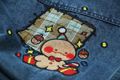 Chaqueta Denim Vintage con Bordado de Pareja - Image 11