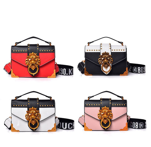 Bolso Bandolera de Moda con Cabeza de León Metálica - Image 26