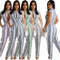 Jumpsuit para Mujer con Estampado de Rayas y Bloques de Color