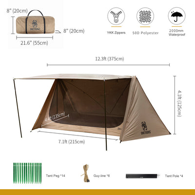 Tienda de Campaña para 2 Personas Resistente a Lluvia y Viento - Image 9