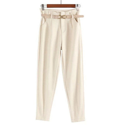 Pantalones Harem de Cintura Alta en Terciopelo para Mujer Talla Plus - Image 5