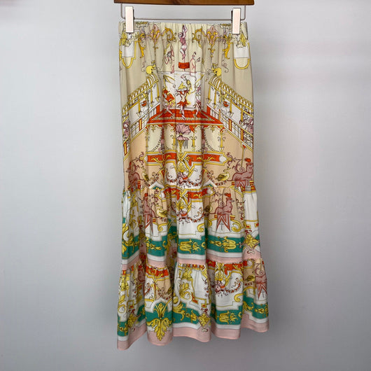 Falda Midi Estampada de Seda con Cintura Elástica Goddess - Image 18